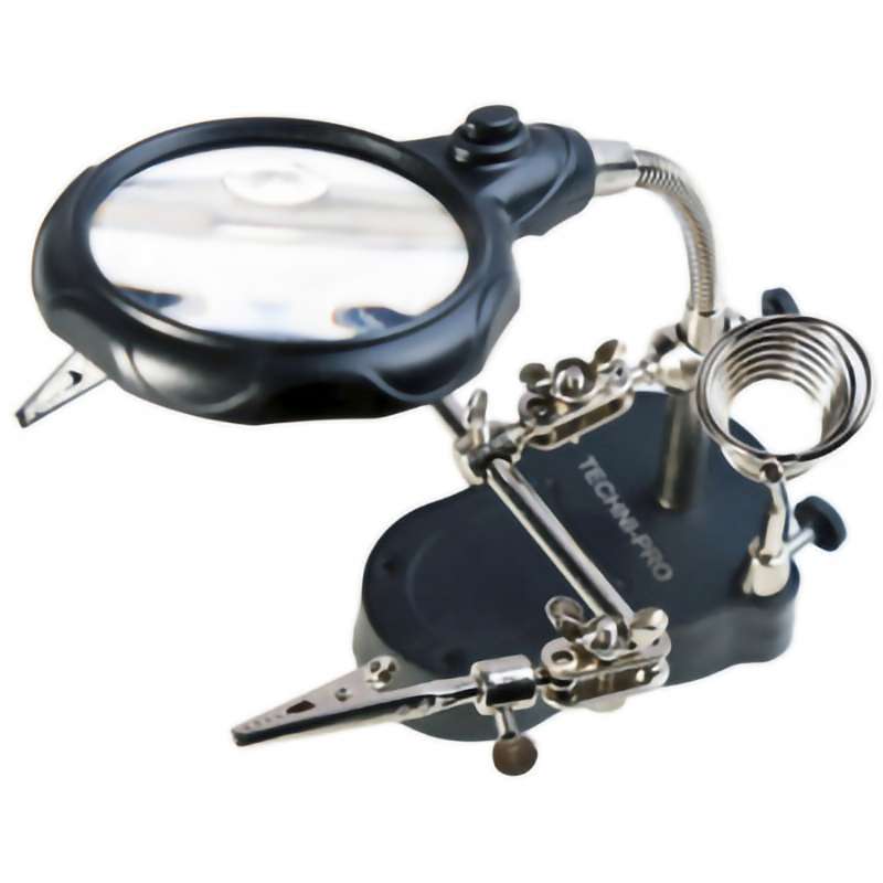 Magnifier w/Auxiliary Clip on PCB Soldering Iron Stand, TE-801